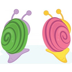 stickers muraux escargots rose vert
