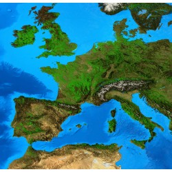 autocollant mural europe carte en relief