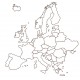 autocollant mural europe carte fond blanc
