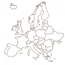 autocollant mural europe carte fond blanc