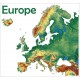 autocollant mural europe carte relief