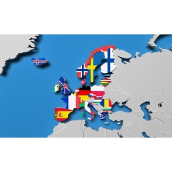 autocollant muraux europe carte drapeaux