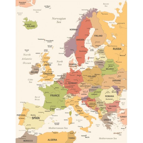 autocollant muraux europe planisfere