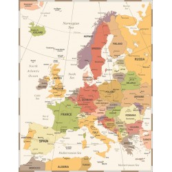 autocollant muraux europe planisfere deco