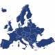 autocollants mural europe carte bleu