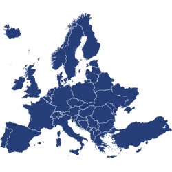 autocollants mural europe carte bleu