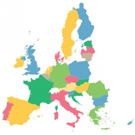 autocollants mural europe carte deco