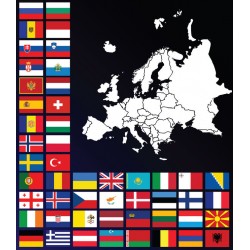 autocollants muraux europe drapeaux pays