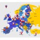 sticker mural carte europe