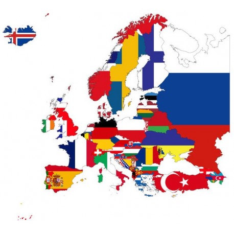 sticker muraux europe carte pays