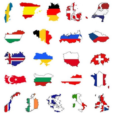 sticker muraux europe pays drapeaux