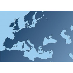 sticker muraux europe planifere bleu