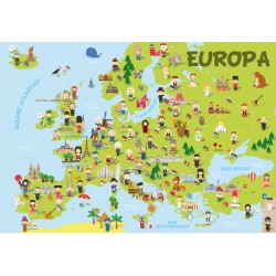 stickers mural europe planisfere population