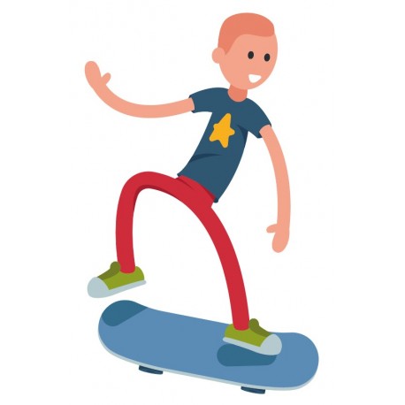 stikers skate bleu