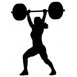 sticker muraux sport femme halterophile