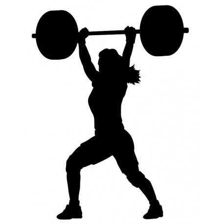 sticker muraux sport femme halterophile