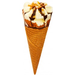 autocollant glace vanille cornet