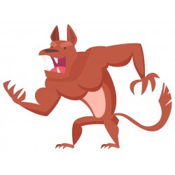 stickers mural loup garou