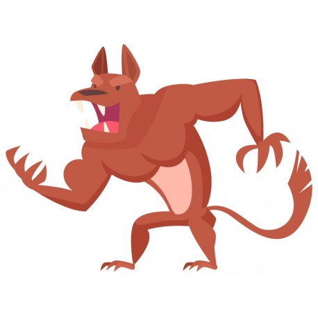 stickers mural loup garou