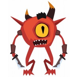 sticker mural cyclople rouge