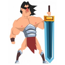 autocollant mural homme muscle