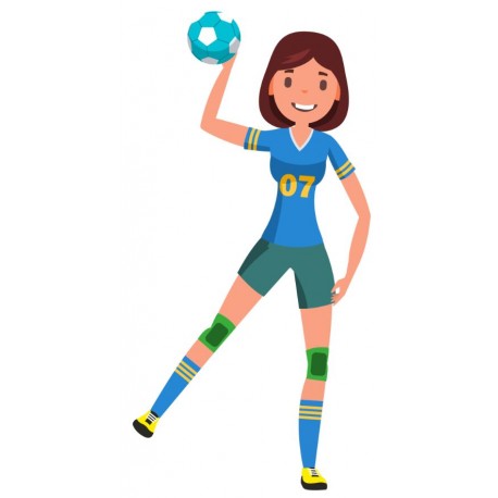 sticker muraux handball joueuse