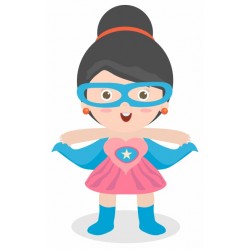 autocollant mural superheroine geant