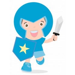 autocollants mural chevalier bleu