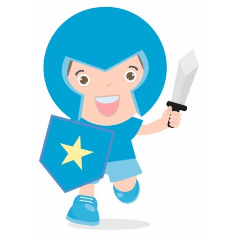 autocollants mural chevalier bleu