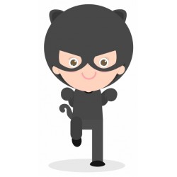 autocollants mural costume chat