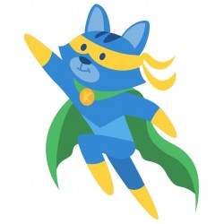 sticker hero chat bleu