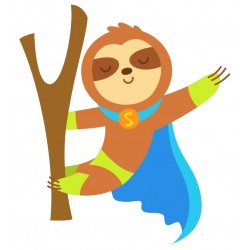 sticker hero paresseux