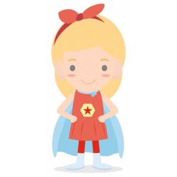 sticker mural superheros fille