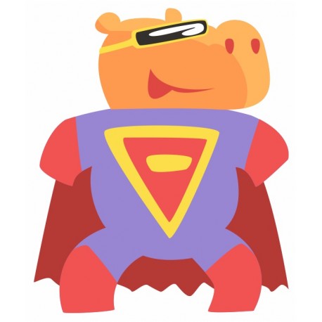stickers hero hippopotame