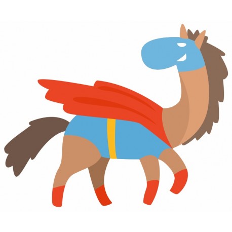stickers superhero cheval