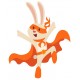 sticker superhero lapin