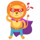 sticker superhero lion