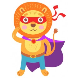 sticker superhero lion