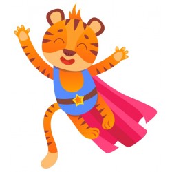 sticker superhero tigre
