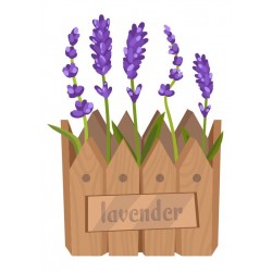 autocollants mural lavande pot mignon