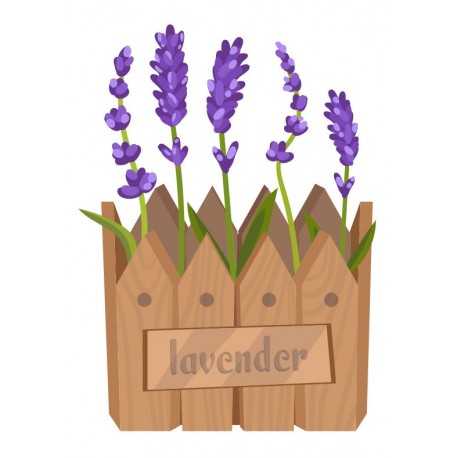 autocollants mural lavande pot mignon