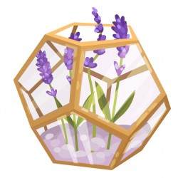 autocollants mural lavande pot polygone