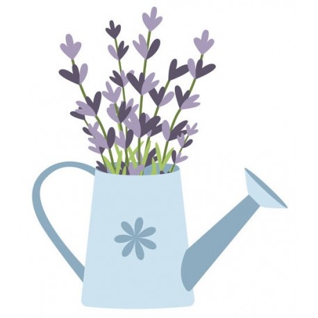 stickers mural lavande arrosoir