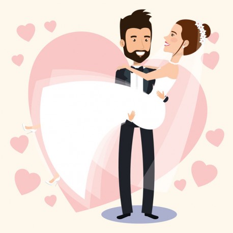 autocollant mural mariage deco