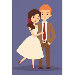 autocollant mural mariage design