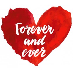 autocollant muraux forever and ever coeur
