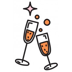 autocollants mural champagne