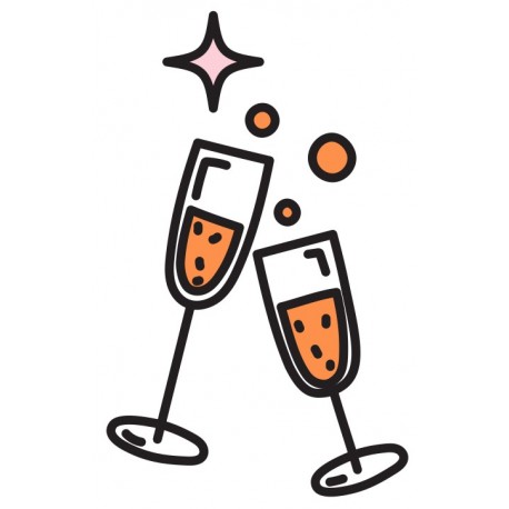 autocollants mural champagne