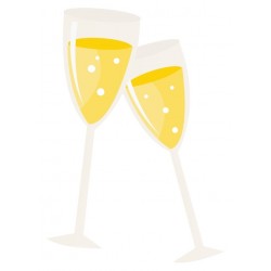 autocollants mural coupe champagne