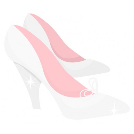 autocollants mural escarpins blanc